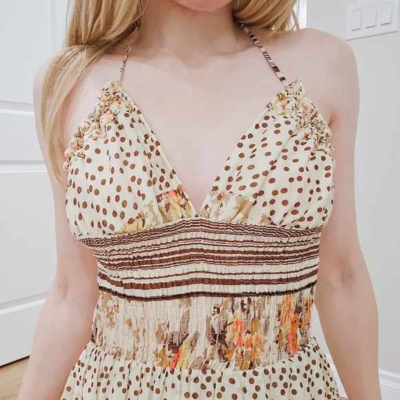 Boho Floral Vintage Halter Dress - SIZE SMALL - Picture 5 of 7
